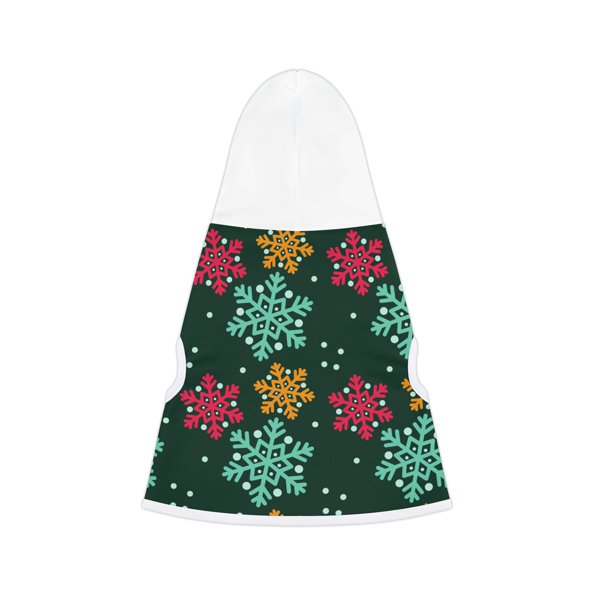 Sudadera Navideña con Capucha para Perros | Diseño Copos de Nieve