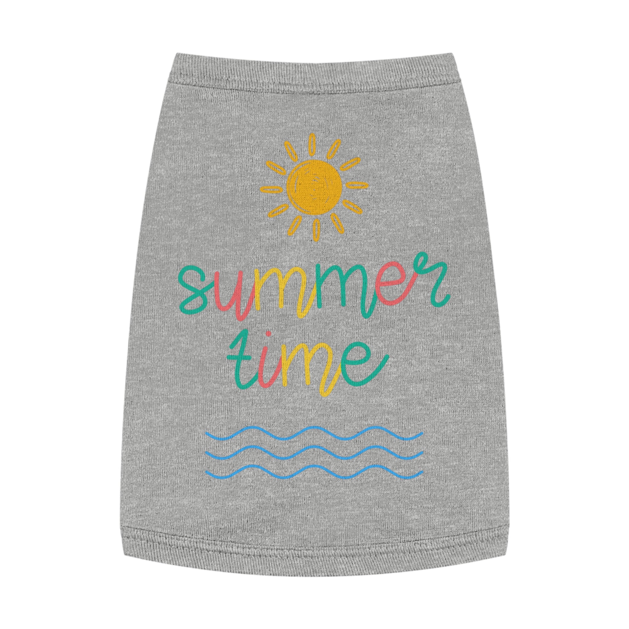 Camiseta Tank Top para Perros "Summer Time" | Diseño Sol y Olas Colorido