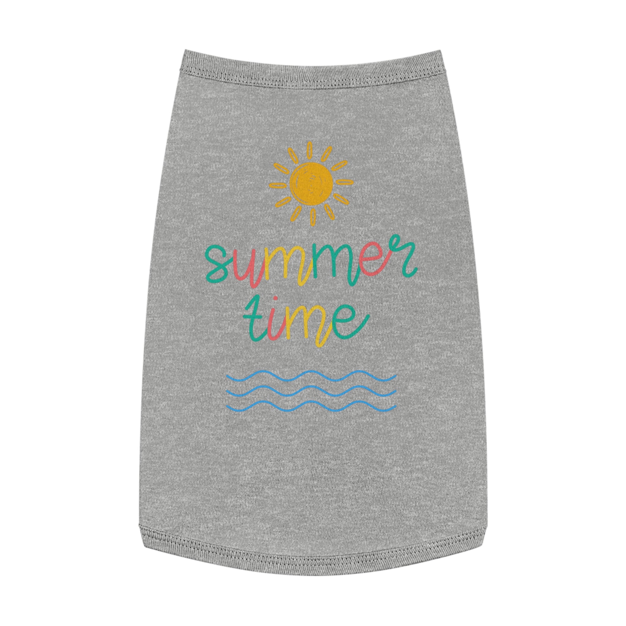 Camiseta Tank Top para Perros "Summer Time" | Diseño Sol y Olas Colorido