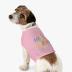 Camiseta Tank Top para Perros "Hello Spring" | Diseño Flores y Abejas Pastel