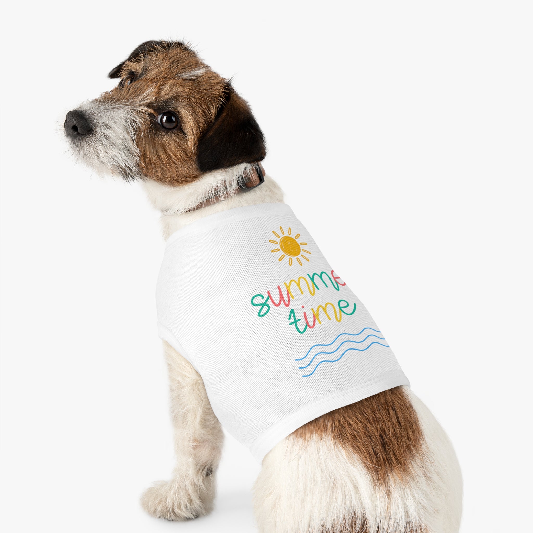 Camiseta Tank Top para Perros "Summer Time" | Diseño Sol y Olas Colorido