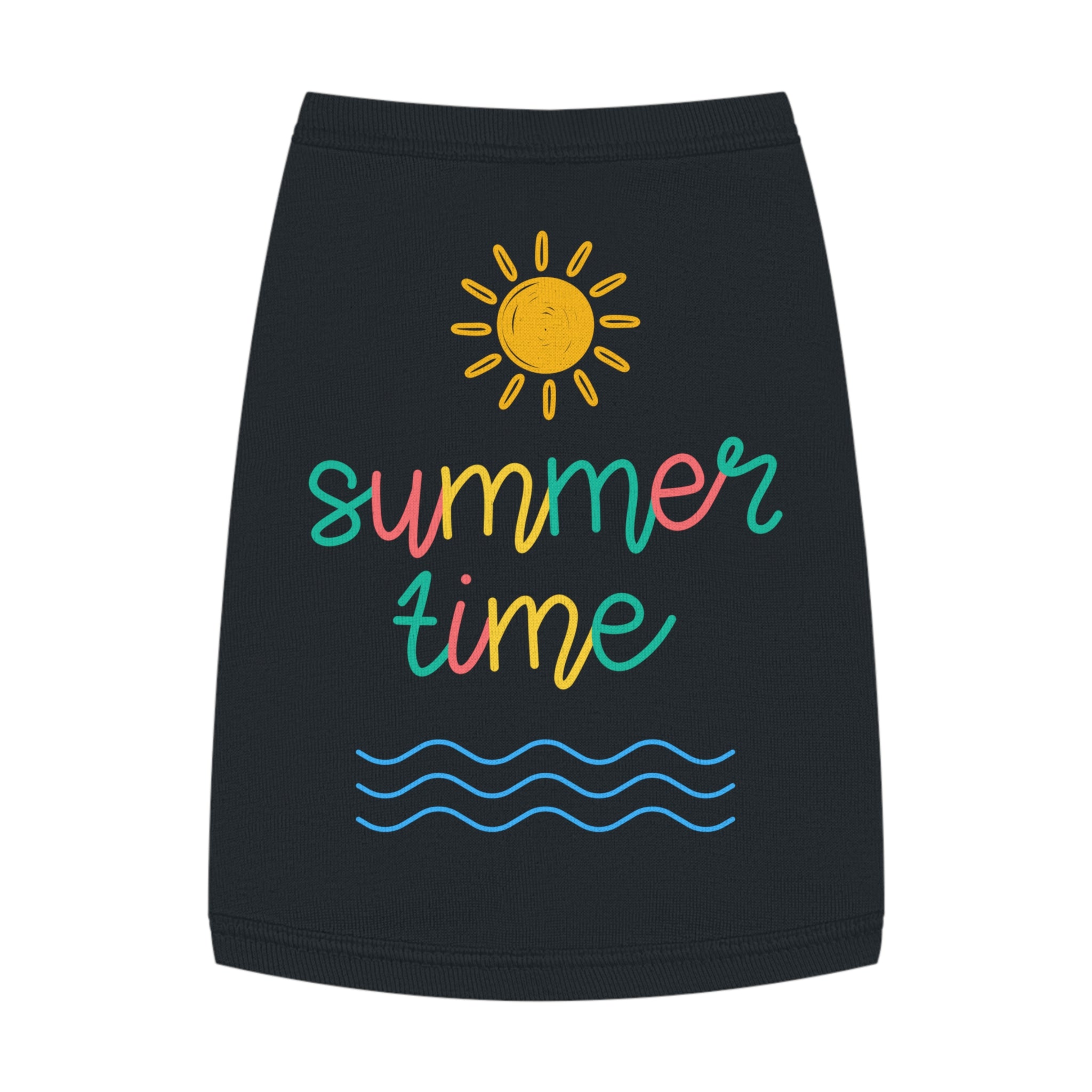 Camiseta Tank Top para Perros "Summer Time" | Diseño Sol y Olas Colorido