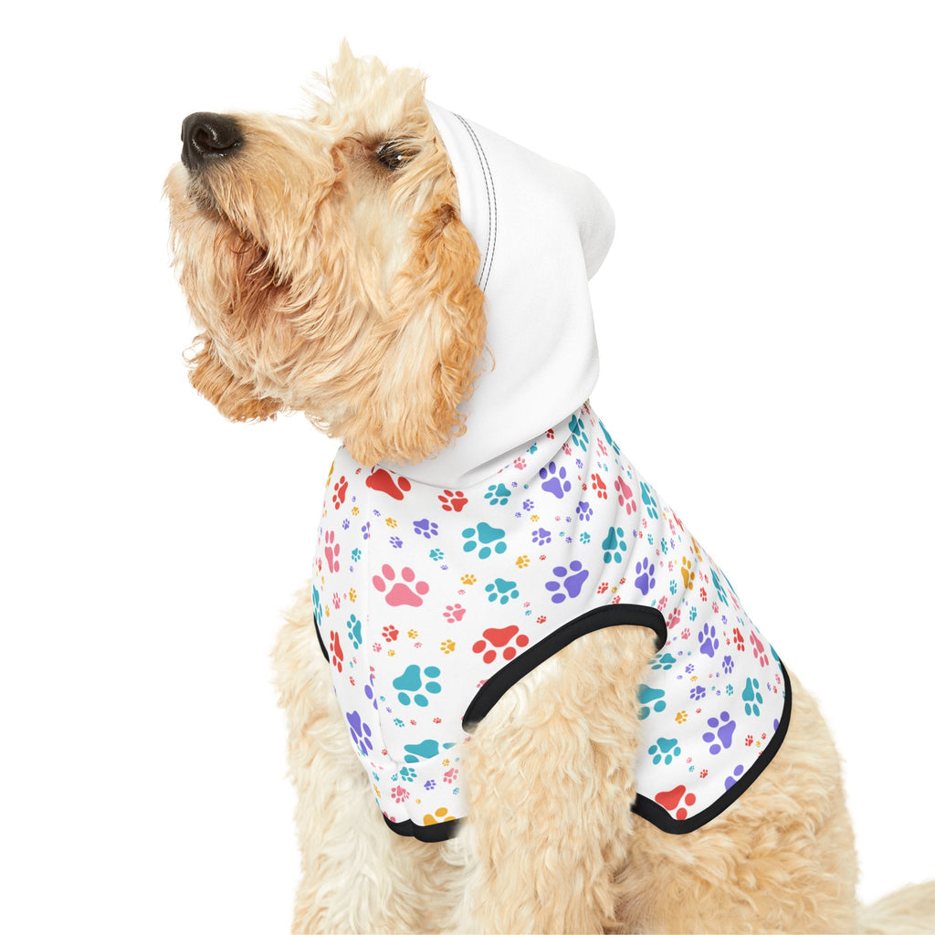Sudadera con Capucha para Perros | Diseño Huellas Arcoíris