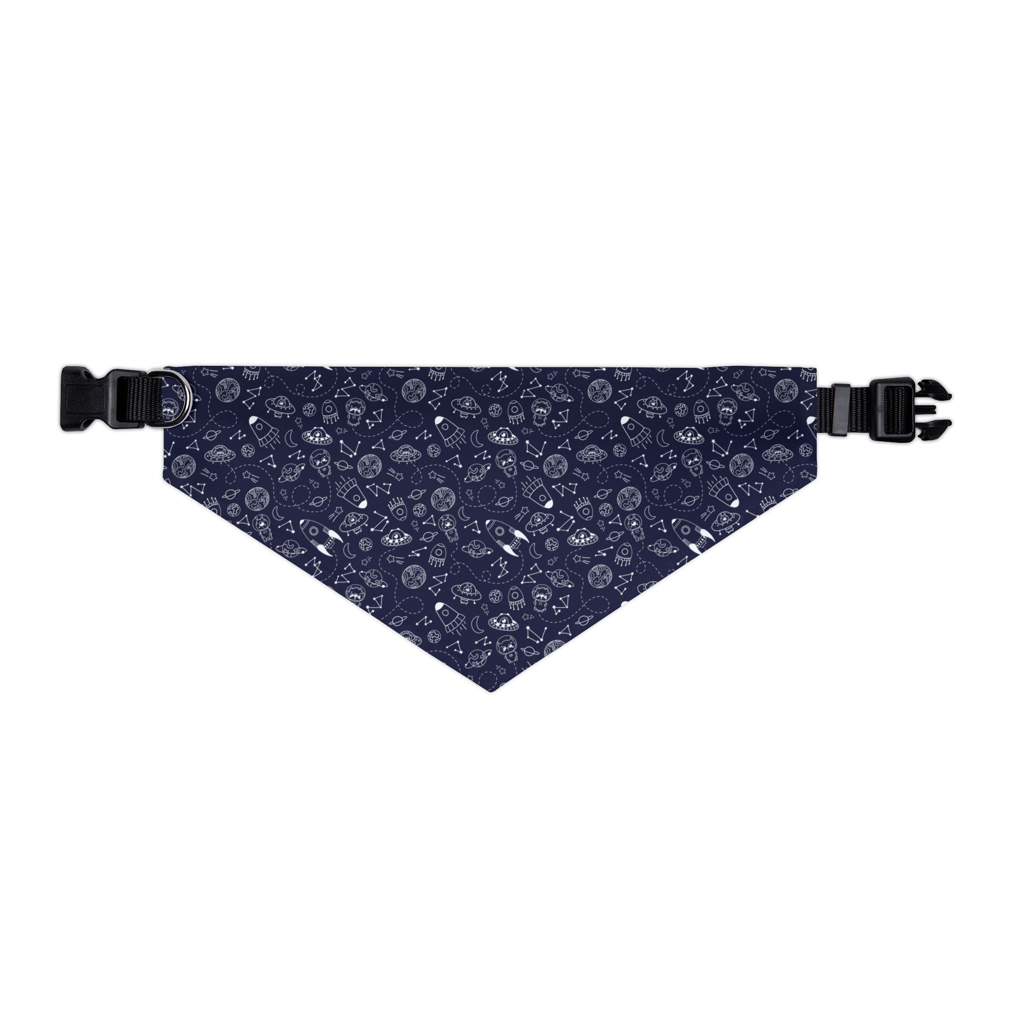 Bandana Collar para Perros Navy Espacial | Diseño Cohetes Planetas Ajustable