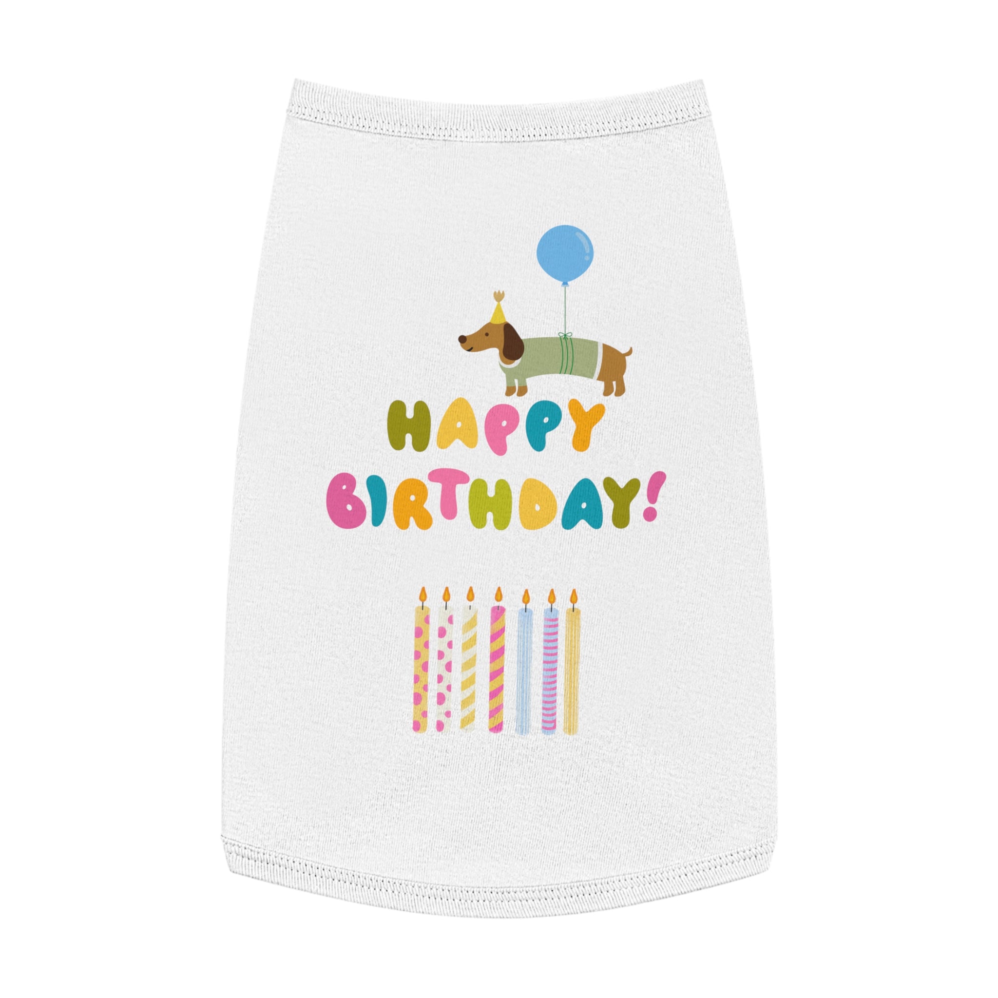 Camiseta Tank Top "Happy Birthday" para Perros | Diseño con Globo