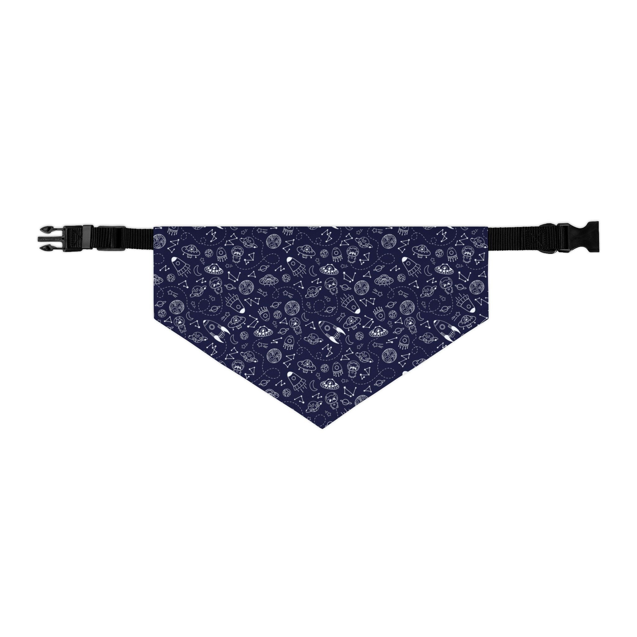 Bandana Collar para Perros Navy Espacial | Diseño Cohetes Planetas Ajustable