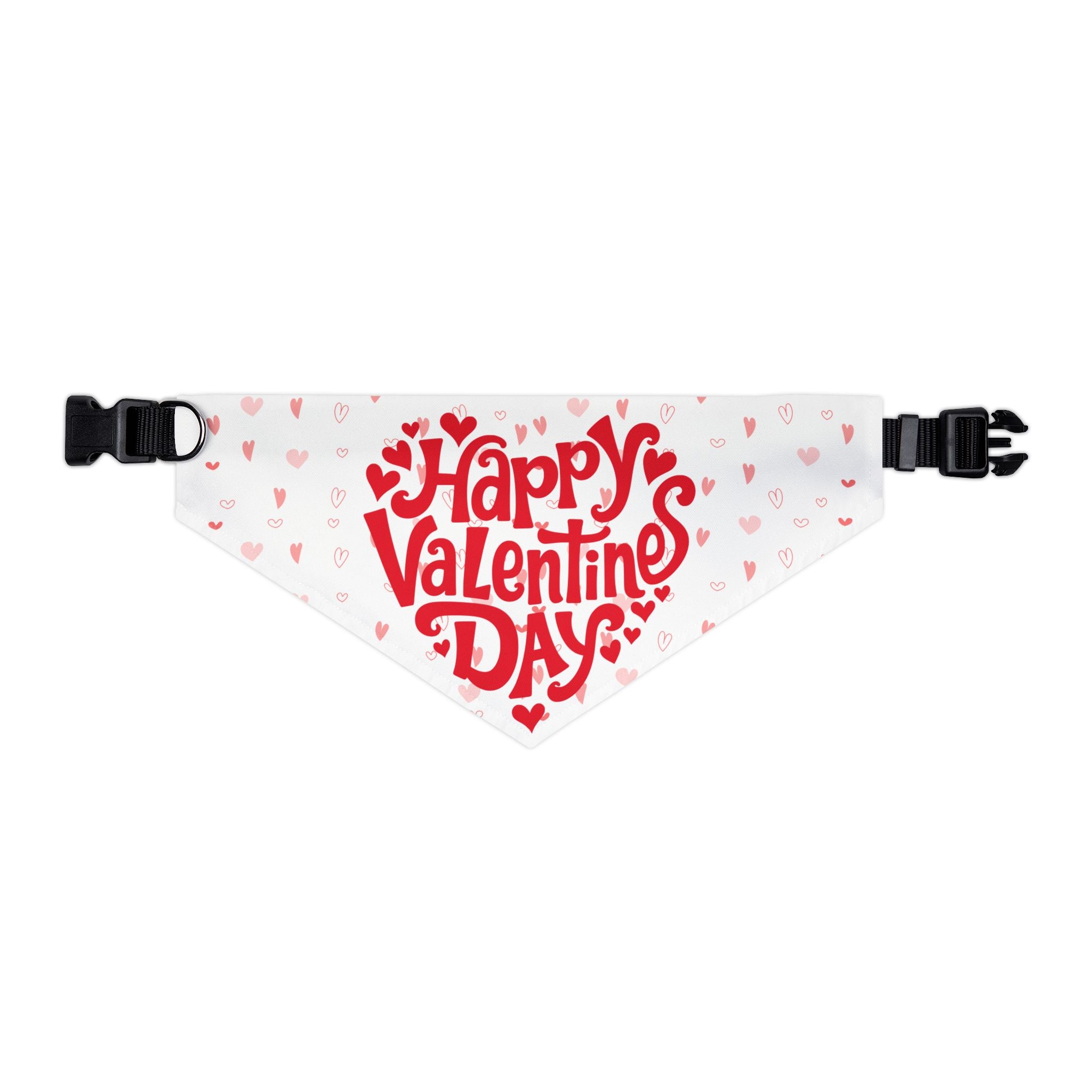 Bandana Collar San Valentín para Mascotas | Estampado Corazones "Happy Valentine's Day"