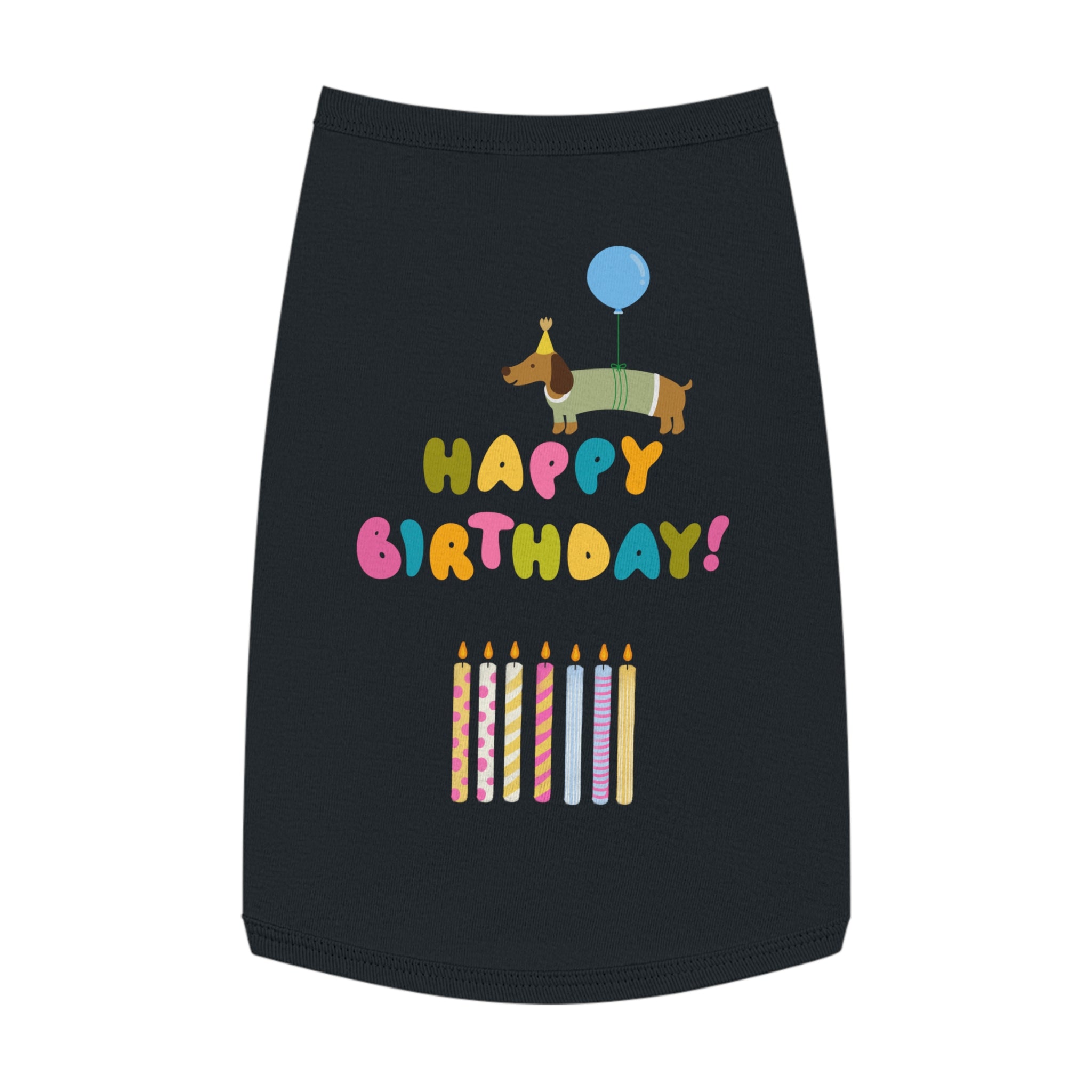 Camiseta Tank Top "Happy Birthday" para Perros | Diseño con Globo