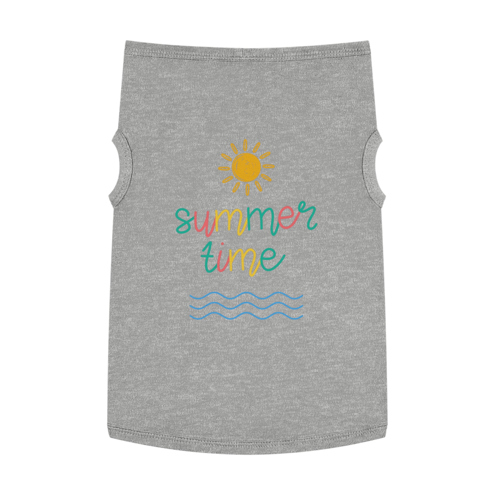 Camiseta Tank Top para Perros "Summer Time" | Diseño Sol y Olas Colorido