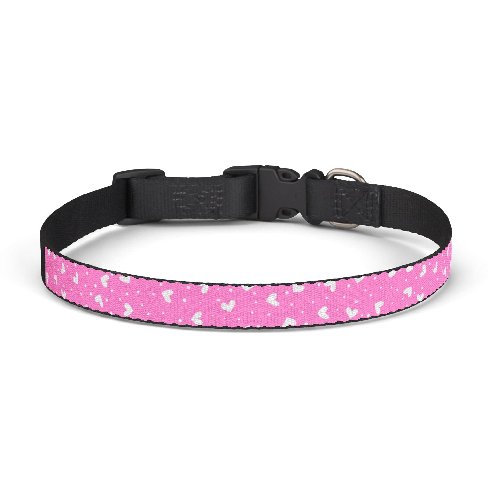Collar Clip-On para Perros Corazones Rosas | Ajustable Hebilla Liberación Rápida