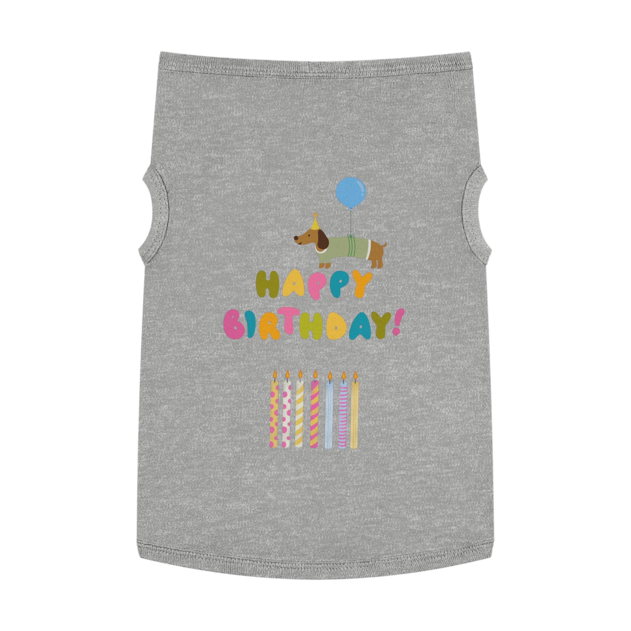 Camiseta Tank Top "Happy Birthday" para Perros | Diseño con Globo