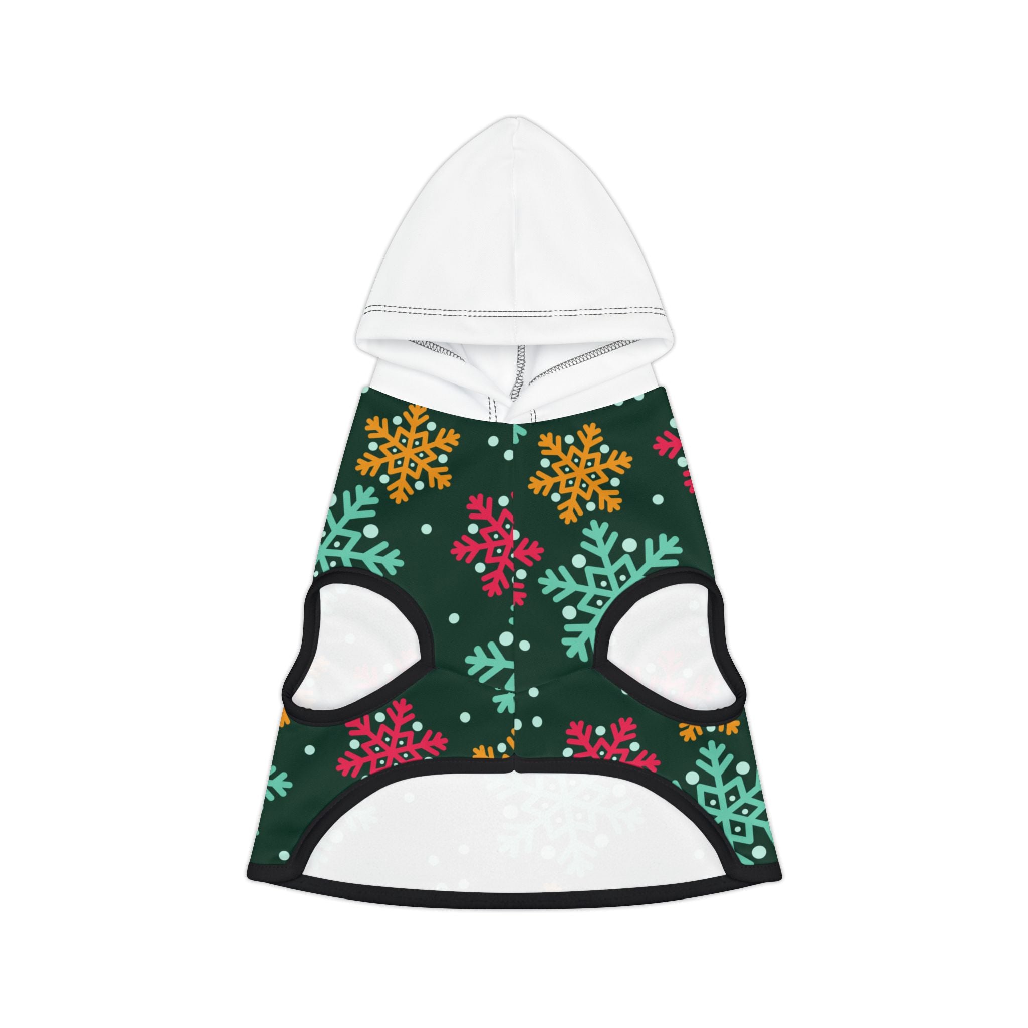 Sudadera Navideña con Capucha para Perros | Diseño Copos de Nieve