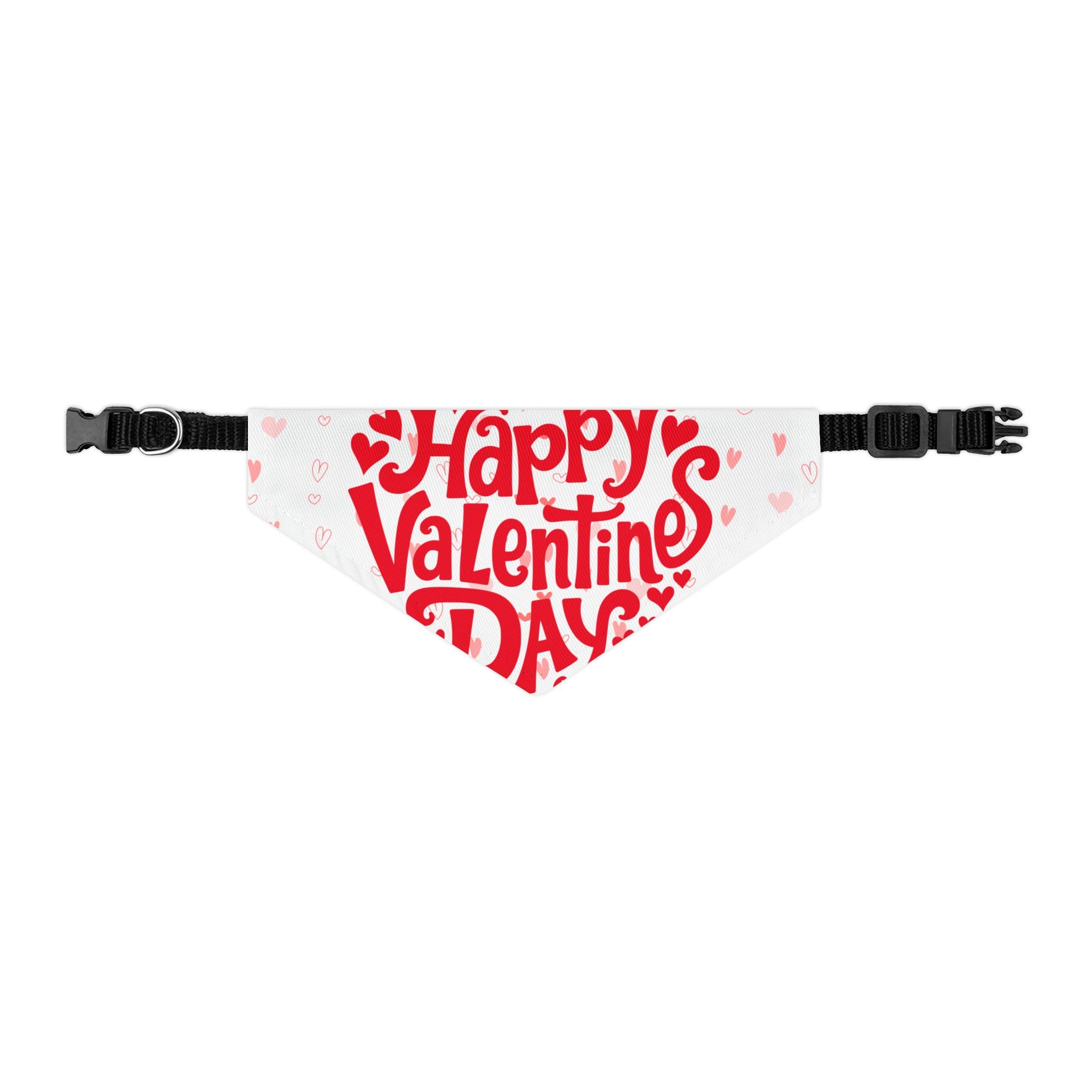 Bandana Collar San Valentín para Mascotas | Estampado Corazones "Happy Valentine's Day"