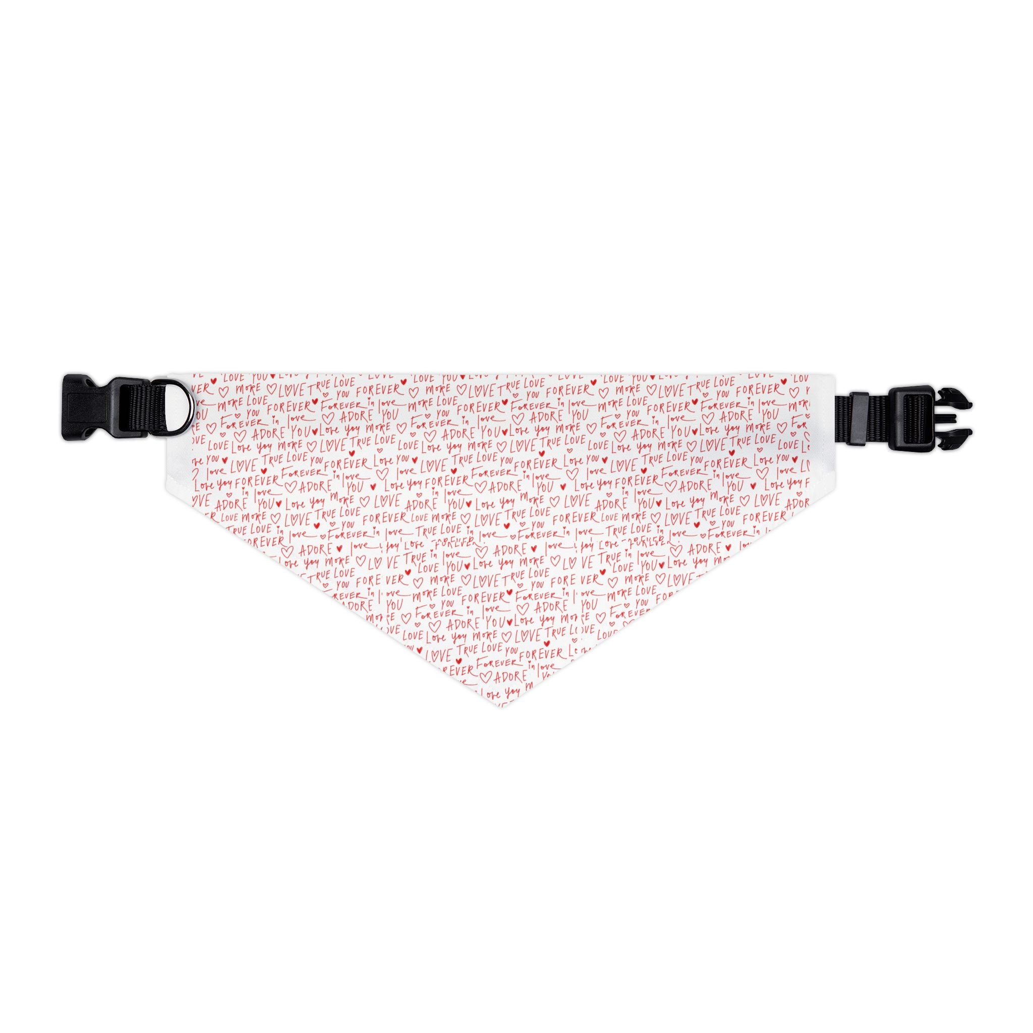 Bandana Collar "Love You" para Mascotas | Lettering Rosa San Valentín