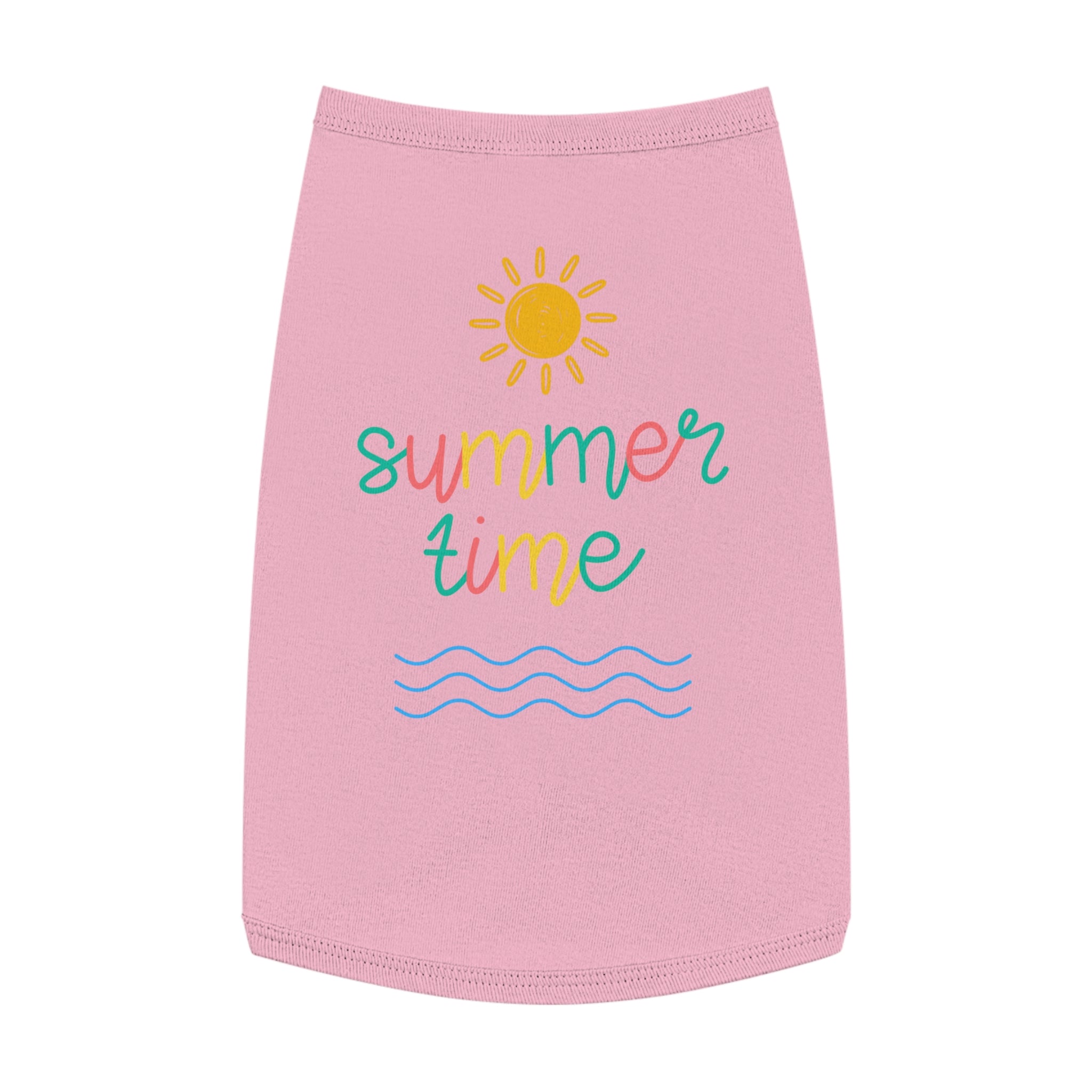 Camiseta Tank Top para Perros "Summer Time" | Diseño Sol y Olas Colorido