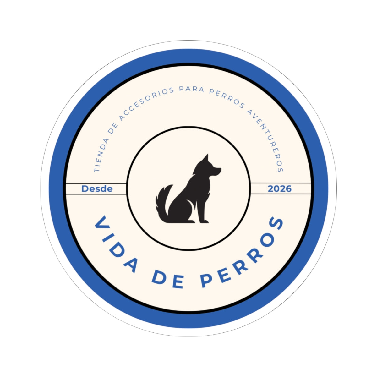 Pegatina Vida de Perros | Sticker Redondo Logo Perro