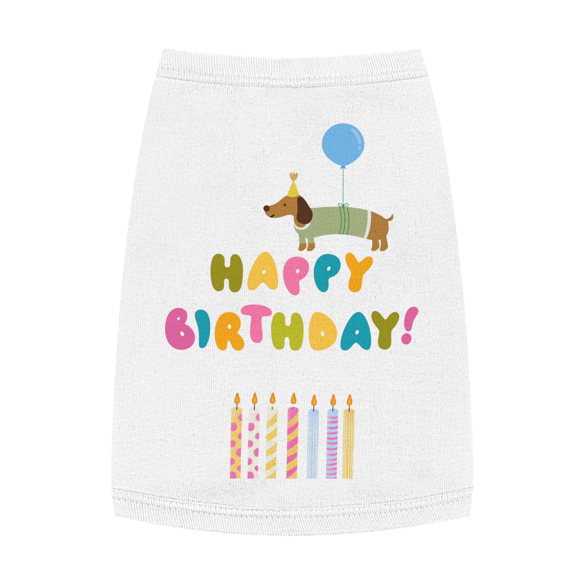 Camiseta Tank Top "Happy Birthday" para Perros | Diseño con Globo