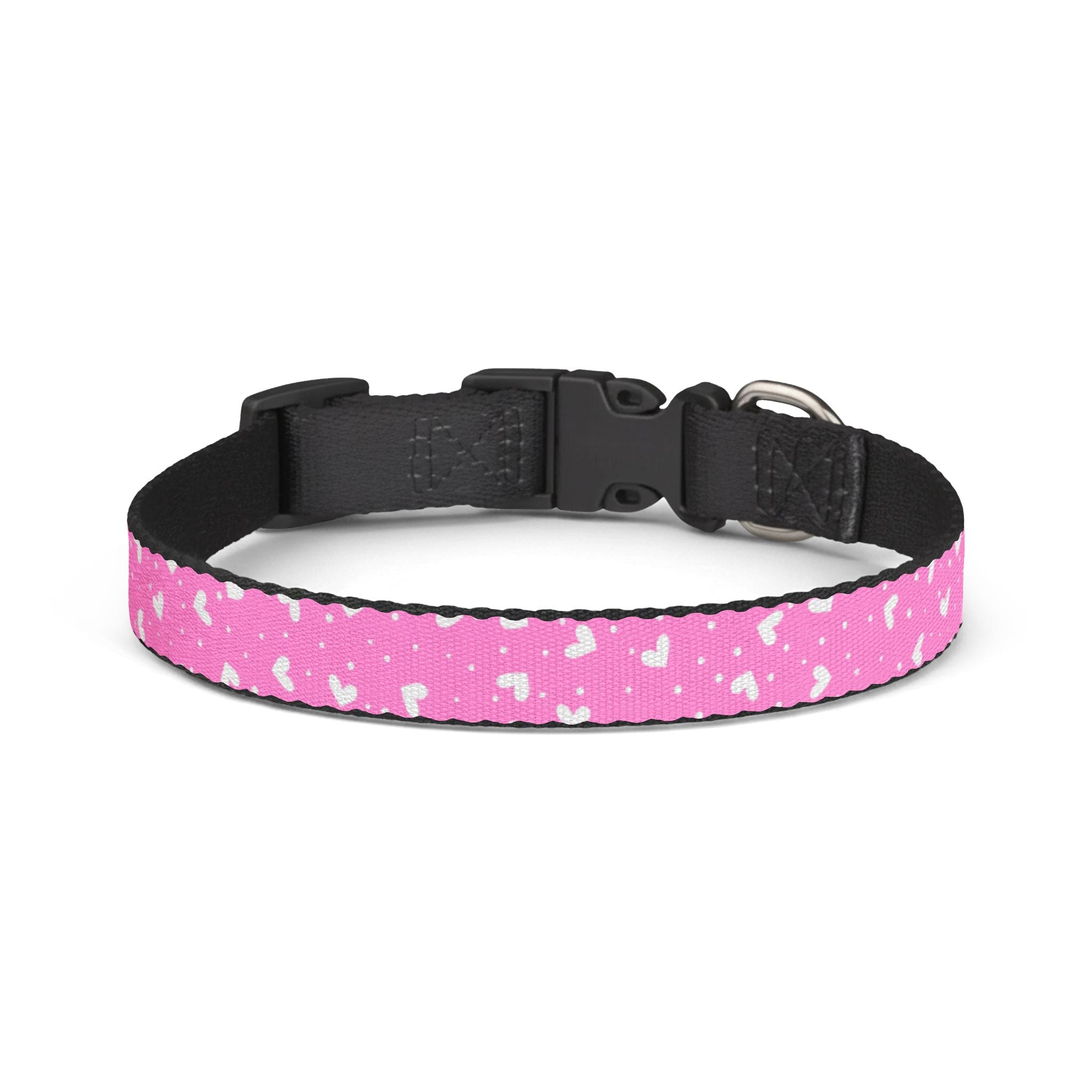 Collar Clip-On para Perros Corazones Rosas | Ajustable Hebilla Liberación Rápida