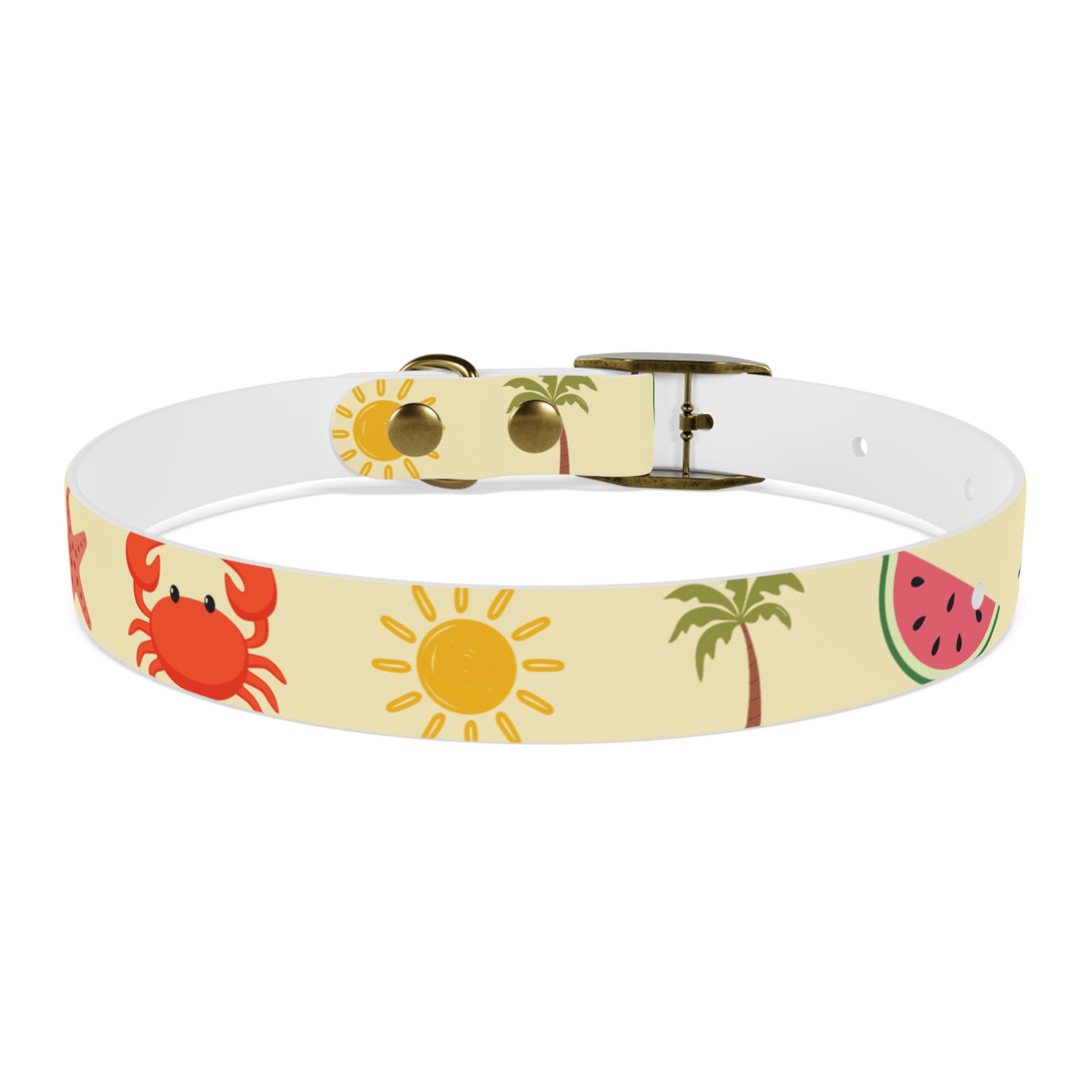 Collar para Perros Playa Verano | Diseño Cangrejos Palmeras Sandías TPU