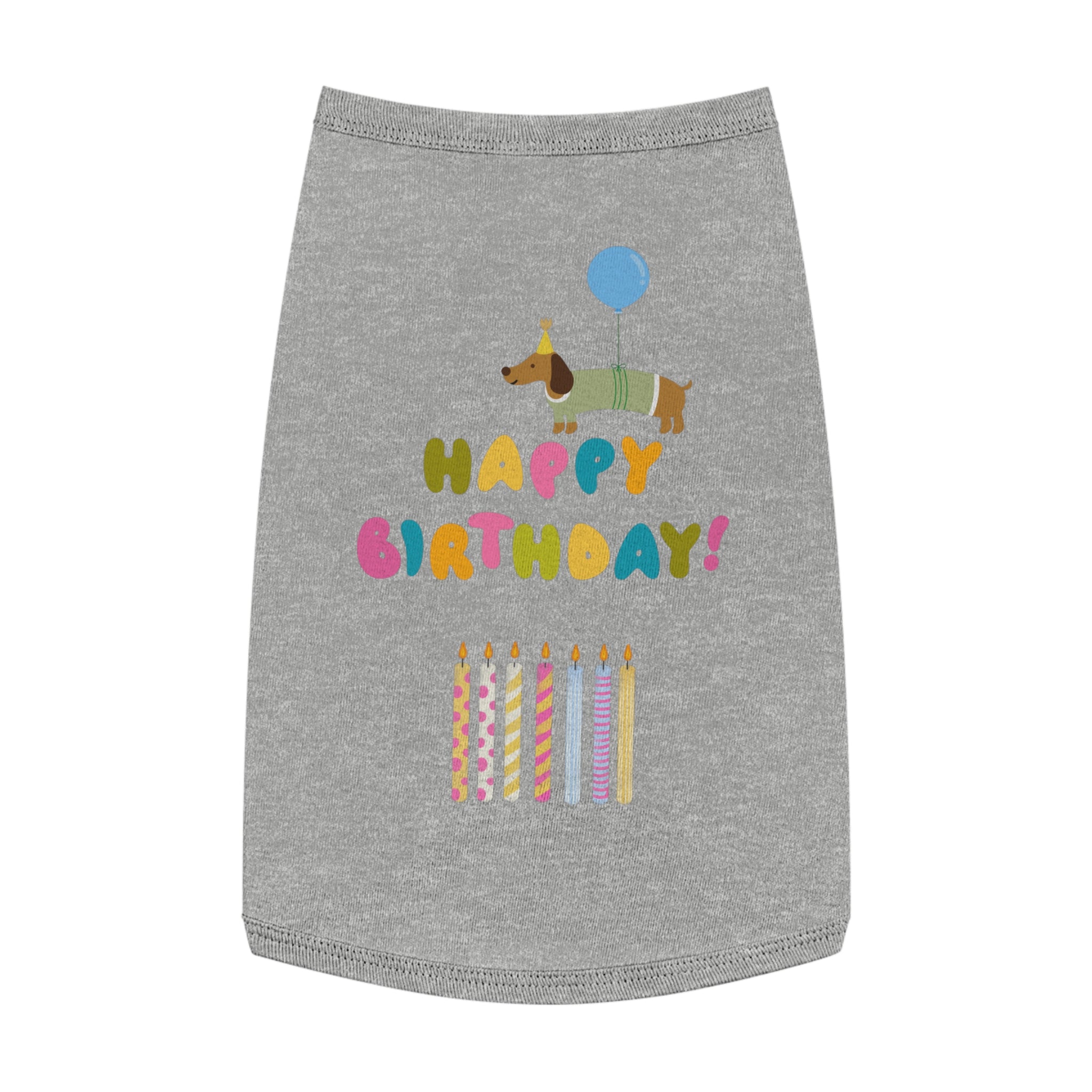 Camiseta Tank Top "Happy Birthday" para Perros | Diseño con Globo