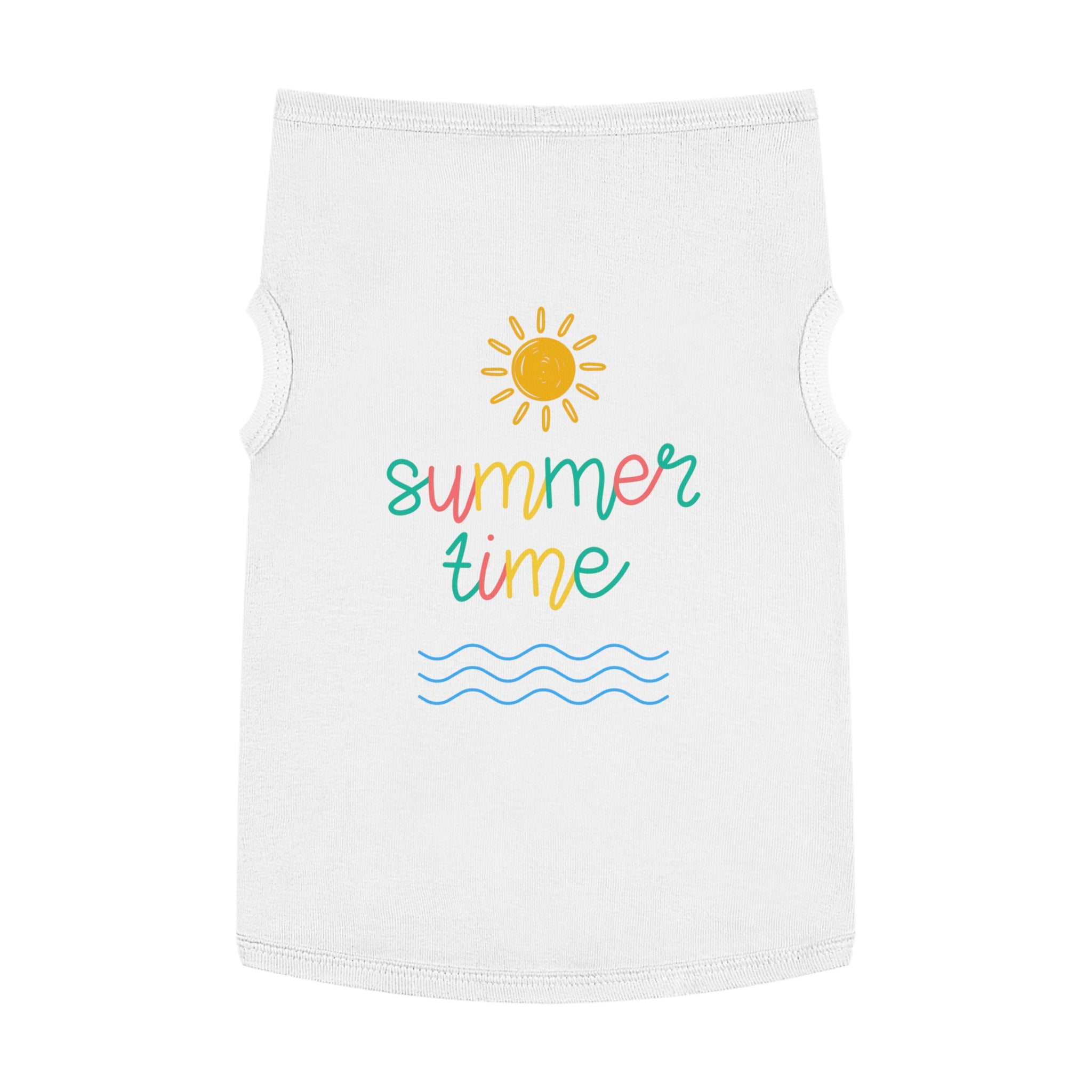 Camiseta Tank Top para Perros "Summer Time" | Diseño Sol y Olas Colorido