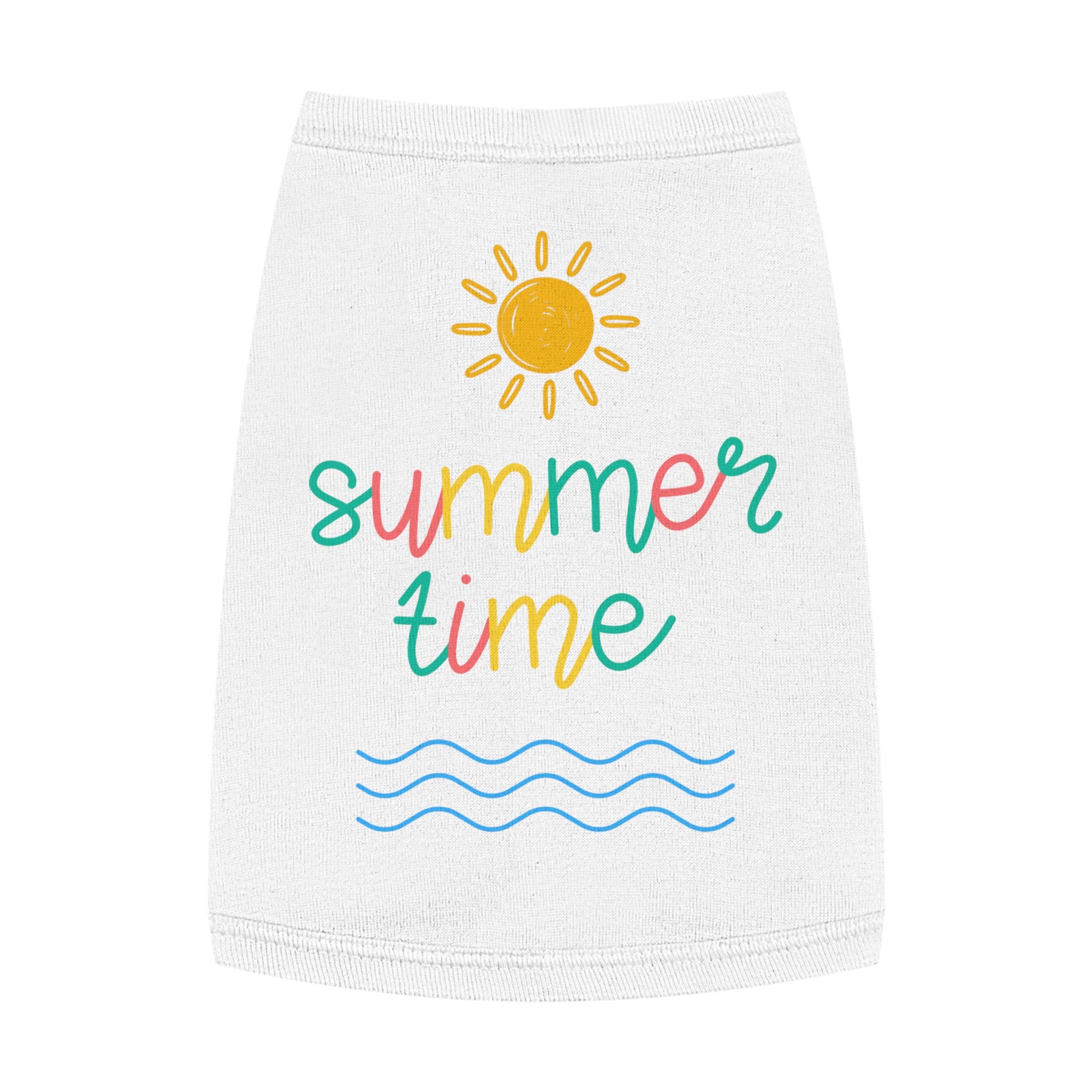 Camiseta Tank Top para Perros "Summer Time" | Diseño Sol y Olas Colorido