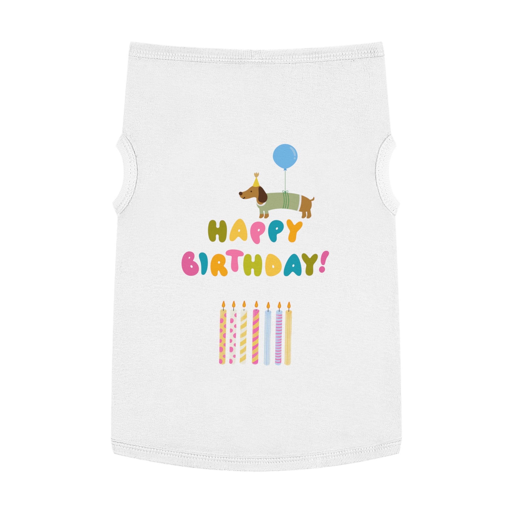 Camiseta Tank Top "Happy Birthday" para Perros | Diseño con Globo