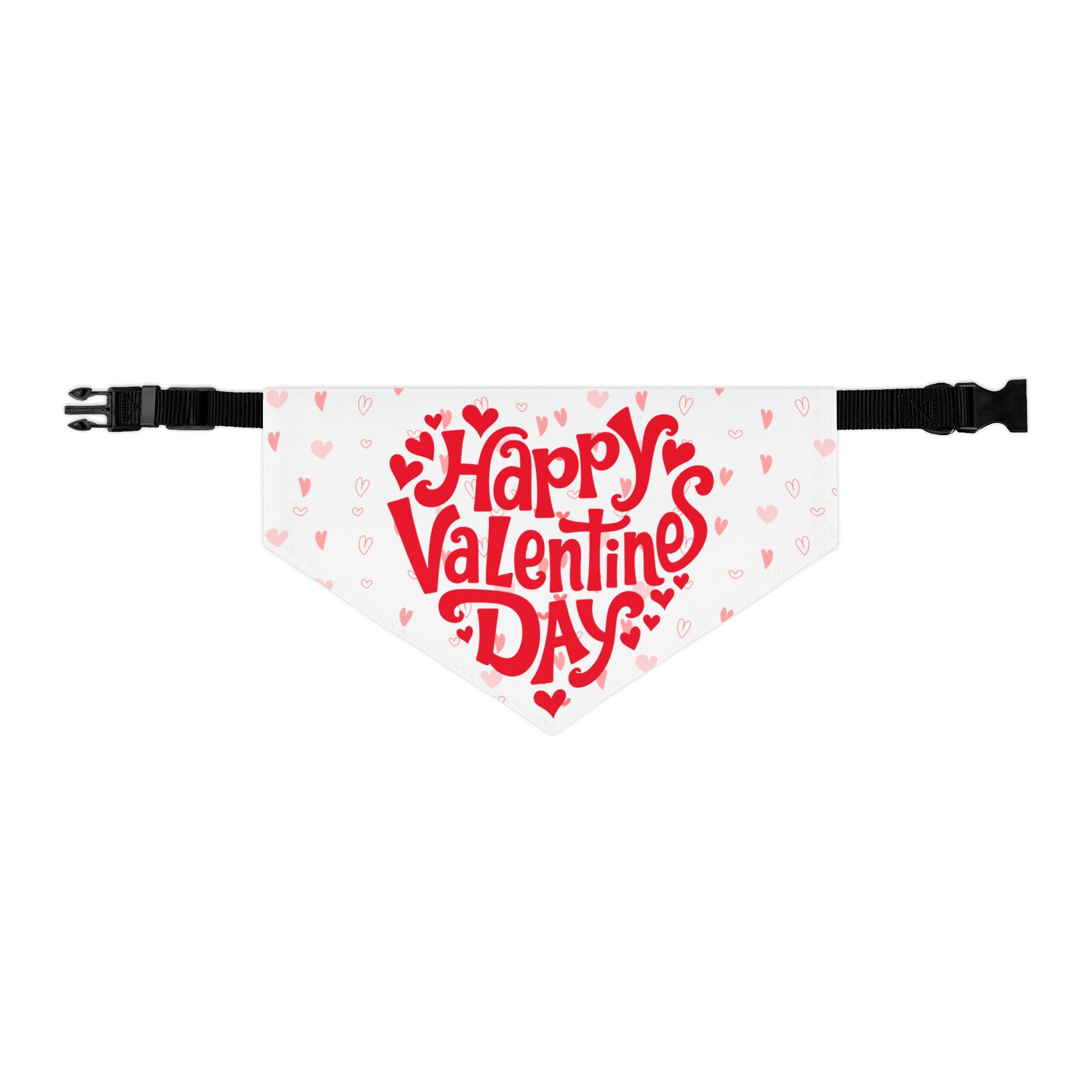 Bandana Collar San Valentín para Mascotas | Estampado Corazones "Happy Valentine's Day"