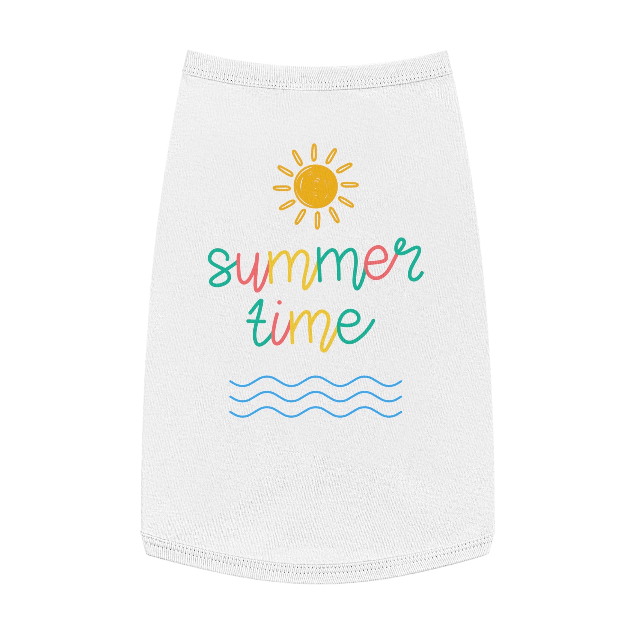 Camiseta Tank Top para Perros "Summer Time" | Diseño Sol y Olas Colorido