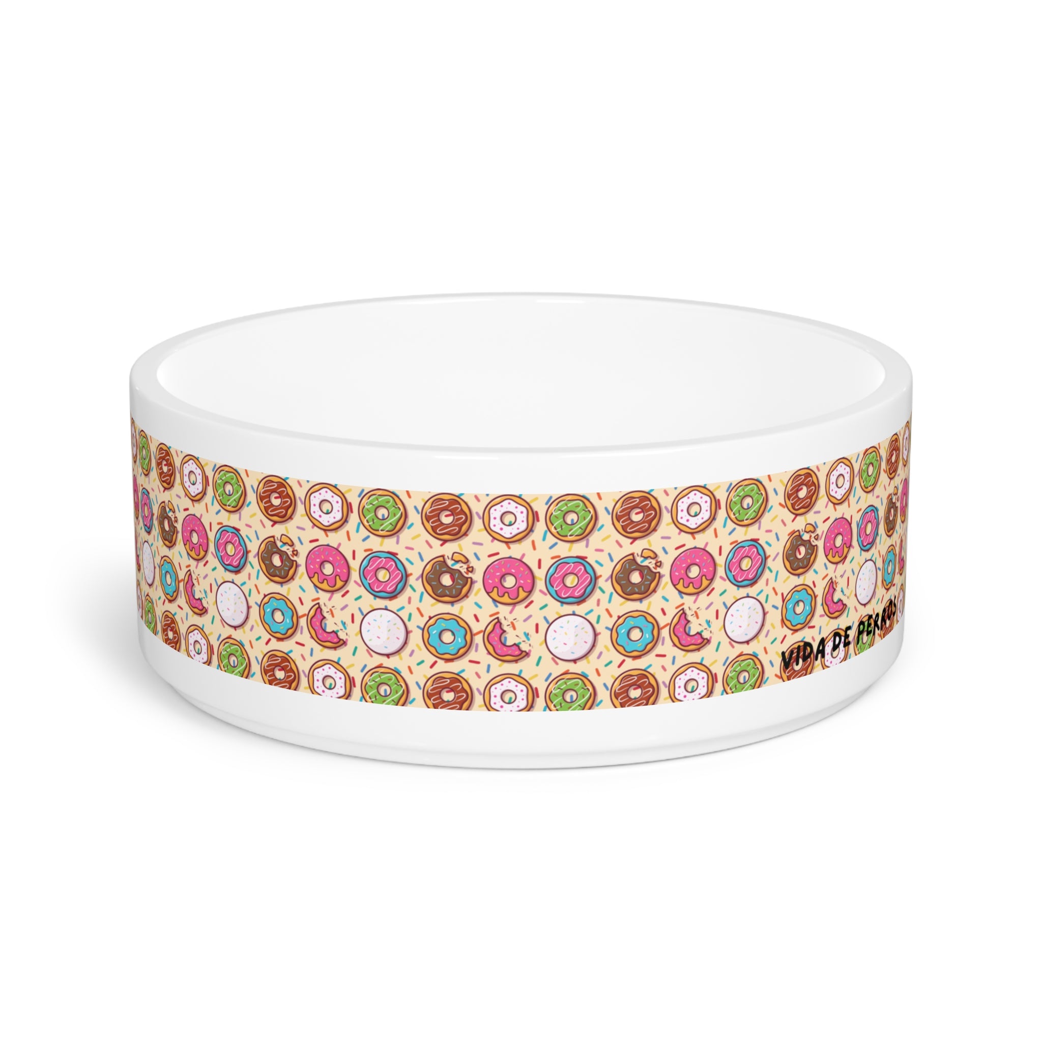Cuenco Cerámica Donut Pattern 470ml | Comedero Perros Diseño Sprinkles
