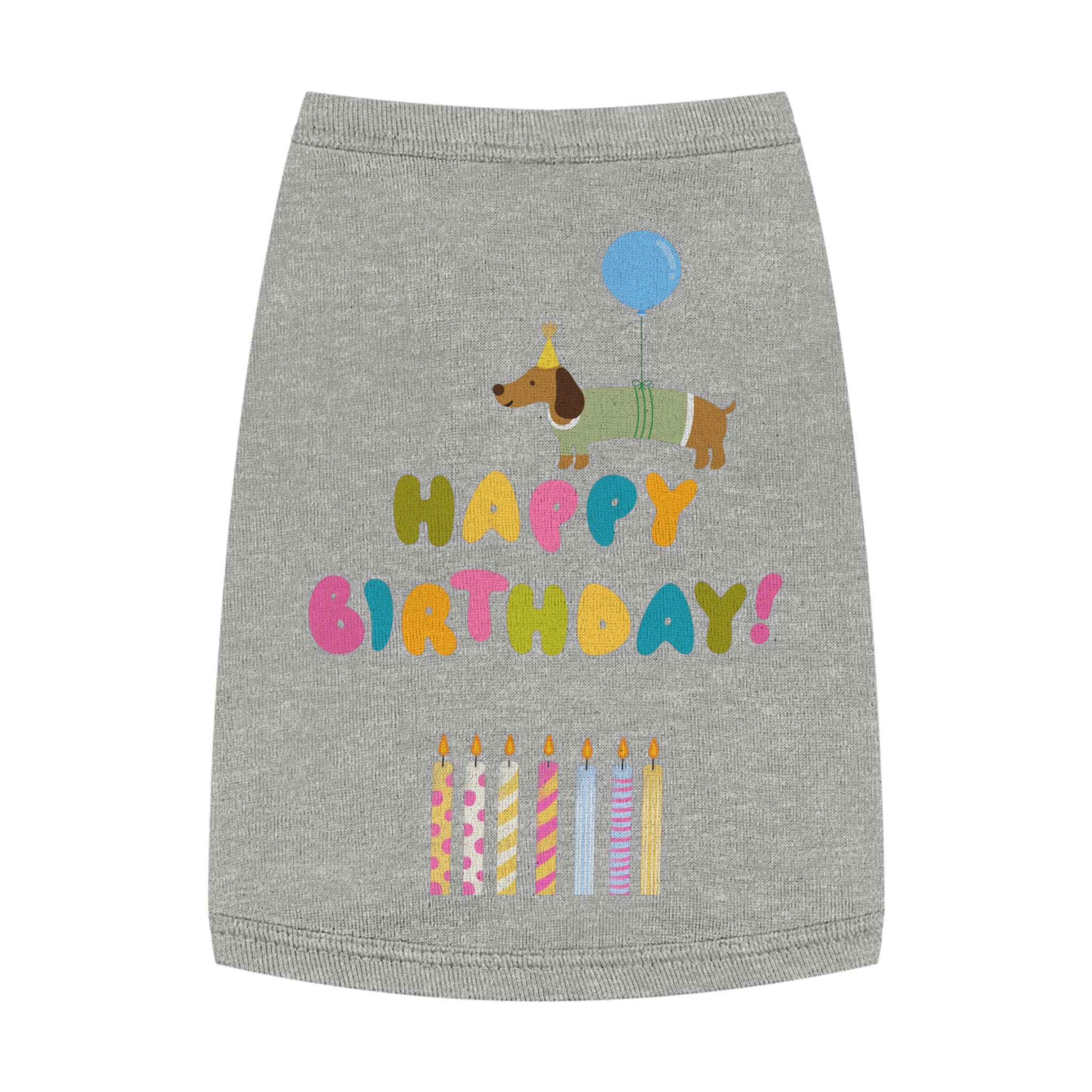 Camiseta Tank Top "Happy Birthday" para Perros | Diseño con Globo