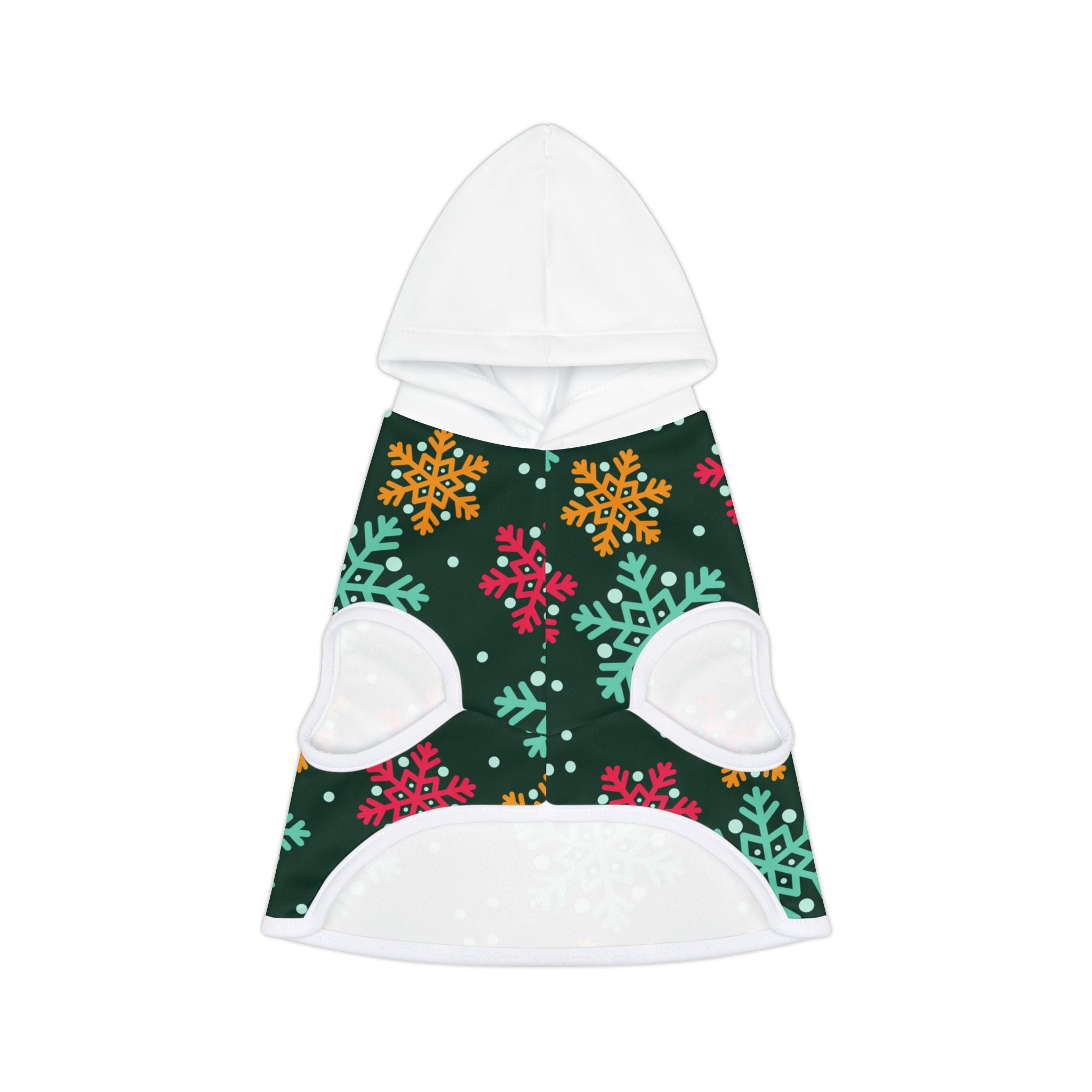 Sudadera Navideña con Capucha para Perros | Diseño Copos de Nieve