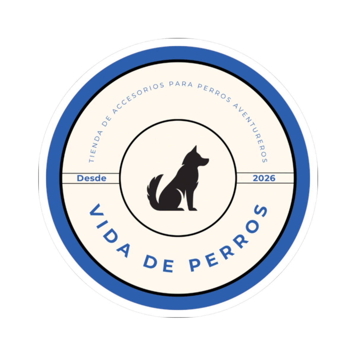 Pegatina Vida de Perros | Sticker Redondo Logo Perro